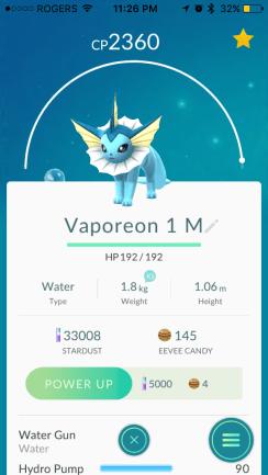 Pokemon Go Vaporeon