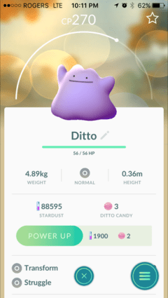 Pokemon Go Ditto